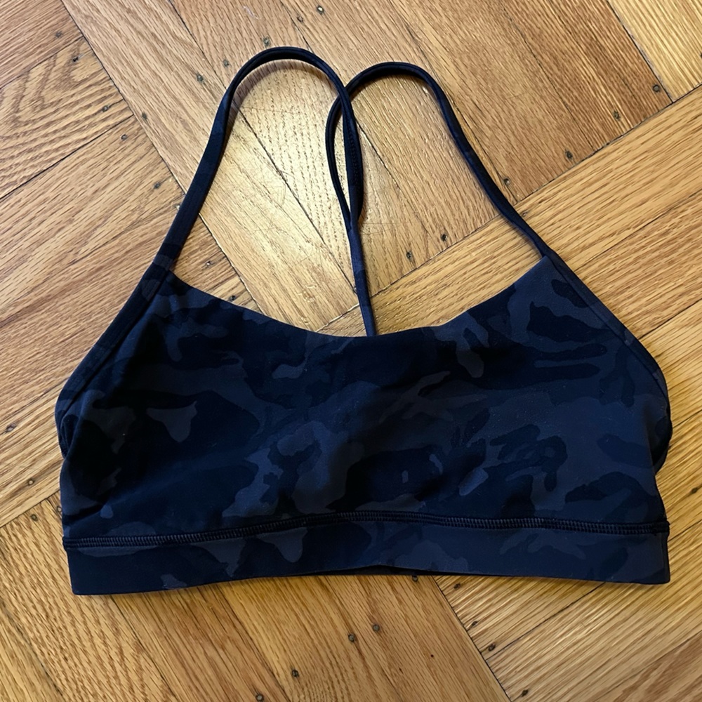 Black Camo Flow Y Bra